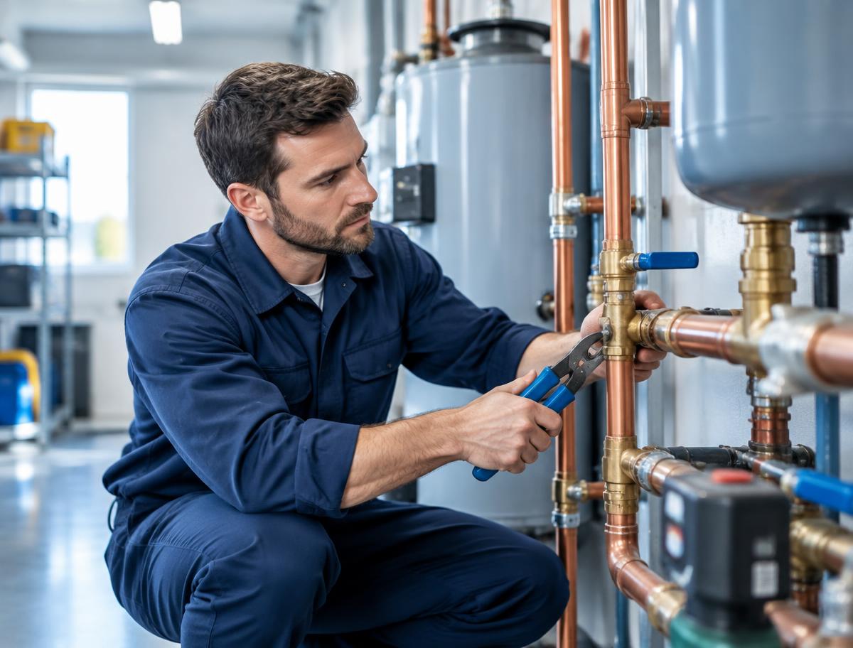 DeftServe technician working on a water system